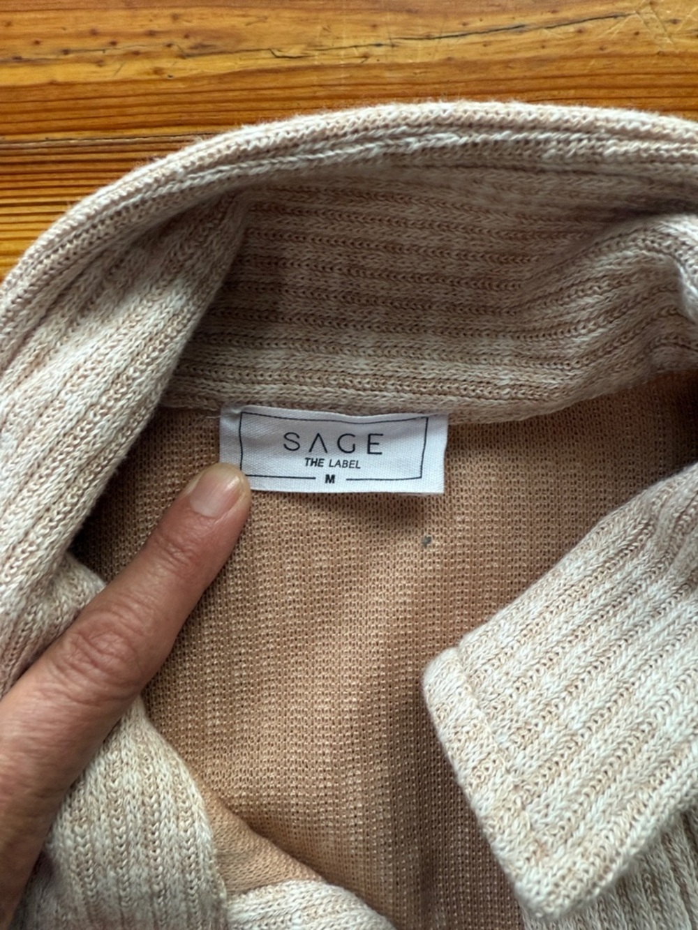 Sage Beige Textured Button-Up jacket - Picture 2 of 3